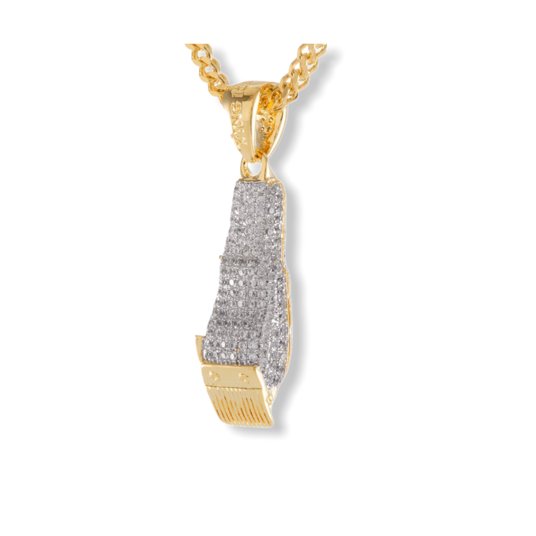 KING ICE: Gold Barber Shop Clippers Necklace - On Time Fashions Tuscaloosa